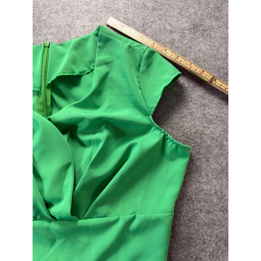 Unbranded Swing Dress Women Medium Green 1950s Rockabilly Fit and Flare Midi - Picture 9 of 14